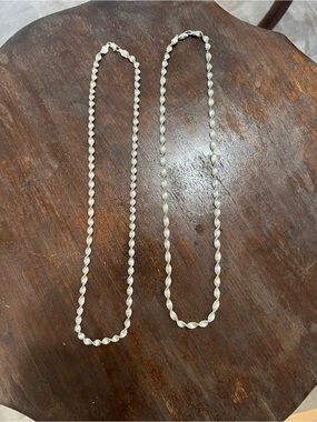 Genuine 925 Silver Twisted Bead Necklace - Elegant Women’s Jewelry